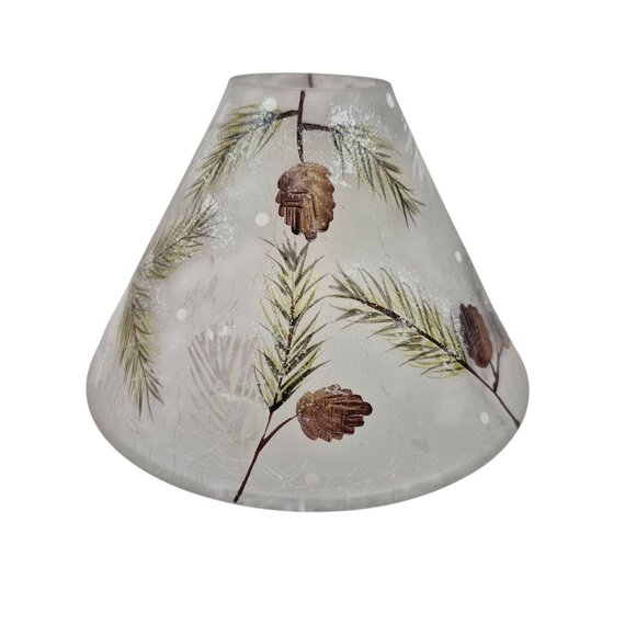 Yankee Candle Other - Yankee Candle Shade Pinecone Large Frosted Crackle Glass Winter Topper Decor